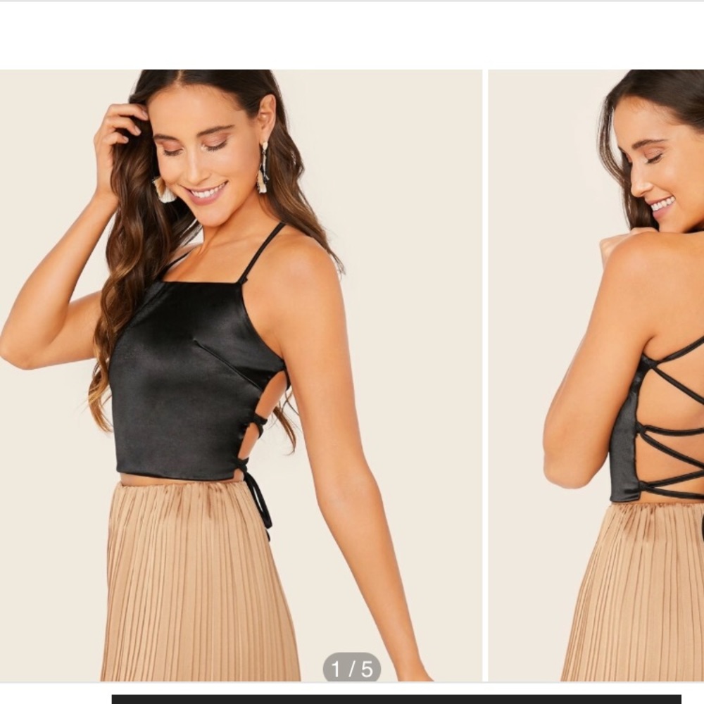 Silk back tie shirt